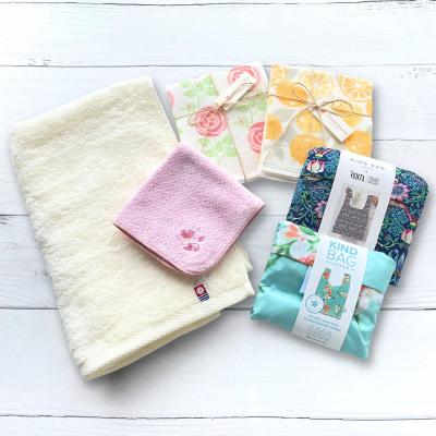 福袋 スリムバスタオル、ハンカチ、ふきん、エコバッグ