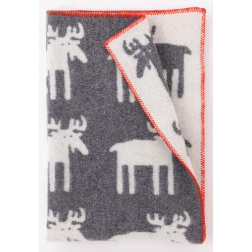 ウールハーフブランケット ムース グレー(ステッチあり)