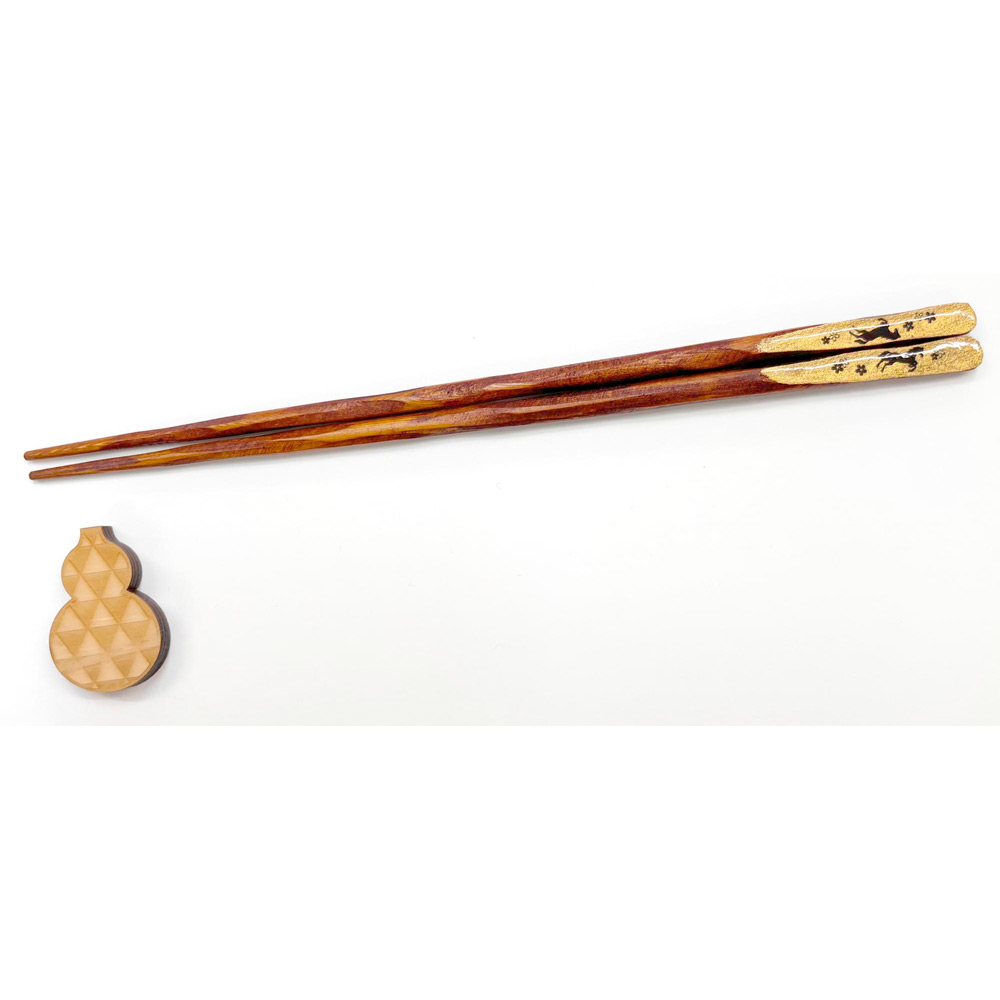 桜干支箸セット 午 23.5cm