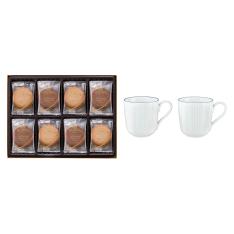 ラングドシャクッキーアソートメント 30枚入＋ブルーライン マグペア