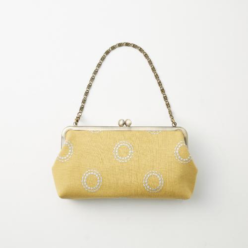 がま口バッグ 6.8寸 碁石玉 サークル