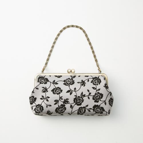 がま口バッグ 6.8寸 碁石玉 バラ