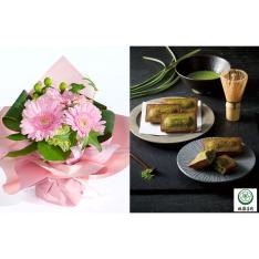 【ホワイトデー】生花そのまま飾れるブーケ&祇園辻利監修 フィナンシェ抹茶