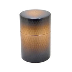 純銅赤銅仕上げ鎚目茶筒