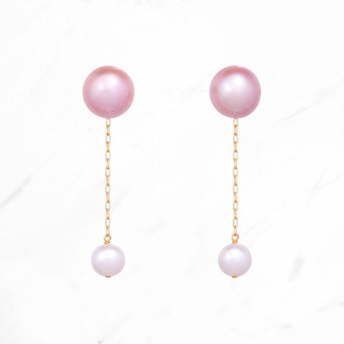 パールフロートピアス(ピンク)