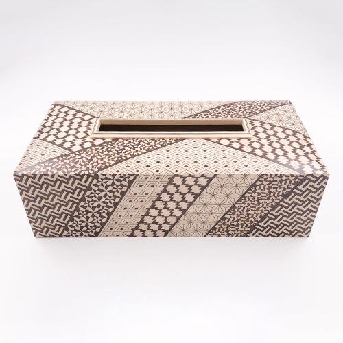 ティッシュボックス（白小寄木）