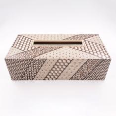 ティッシュボックス（白小寄木）