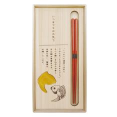 お箸　目出鯛　セット　赤（中）