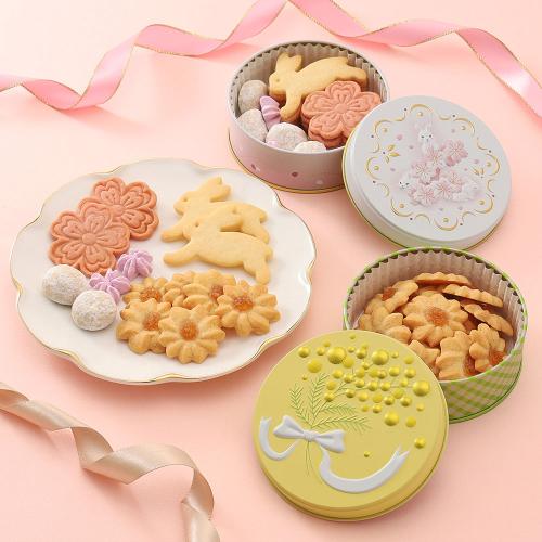 桜とうさぎ＆ミモザクッキー缶