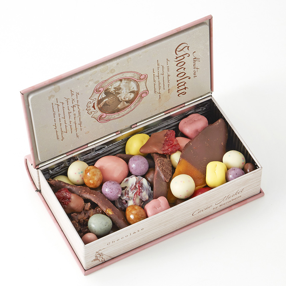 【バレンタインデー】チョコレートボール＆フルーツディップアソートブック缶