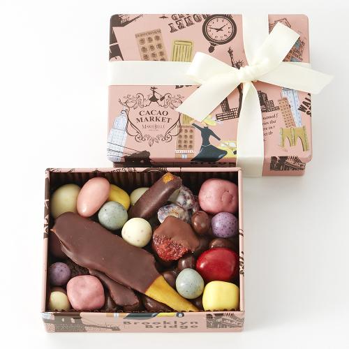 【バレンタインデー】チョコレートボール＆フルーツディップアソートスクエア缶