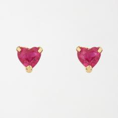 K18ルビーピアス(ハート)