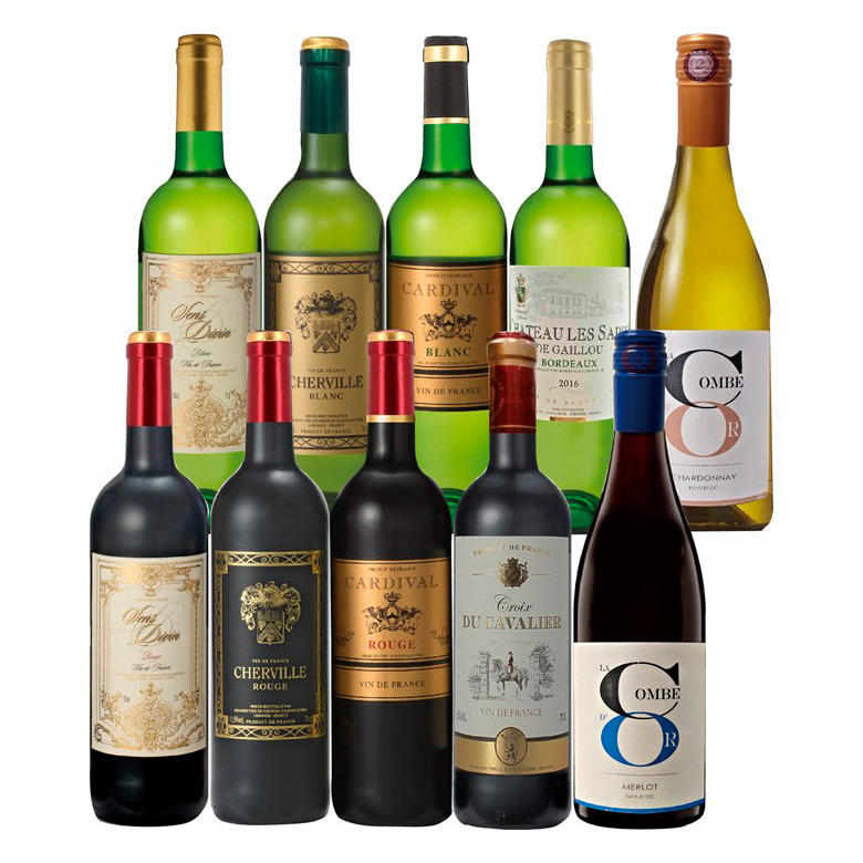 フランス白ワイン 神户産赤ワイン 6本 フランス赤白ワイン10本セット |