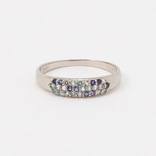 計0.3ct BLUE系マルチカラー リング