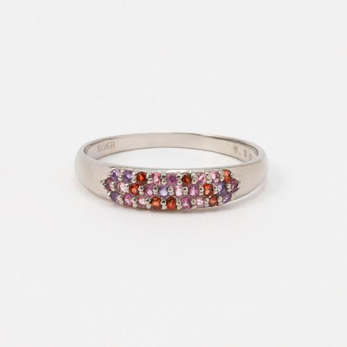 計0.3ct RED系マルチカラー リング