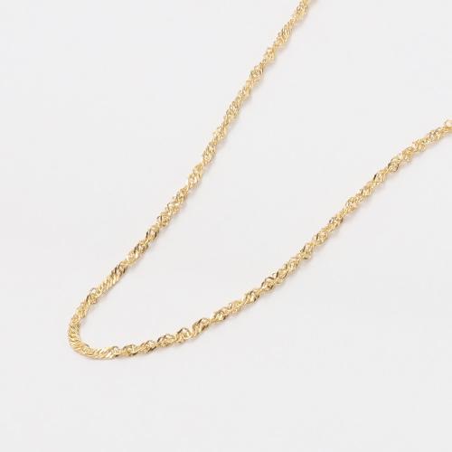 K18イタリー製中空スクリュー ネックレス