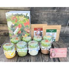 【母の日】〈ティンラ成城〉成城プリン全8種と〈服部園〉狭山茶の煎茶・和紅茶の詰合せ(母の日カード付)