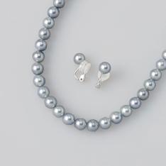 ナチュラルグレー8mmアコヤ真珠セット(イヤリング)