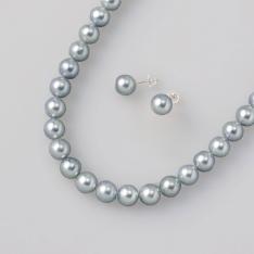 ナチュラルグレー8mmアコヤ真珠セット(ピアス)