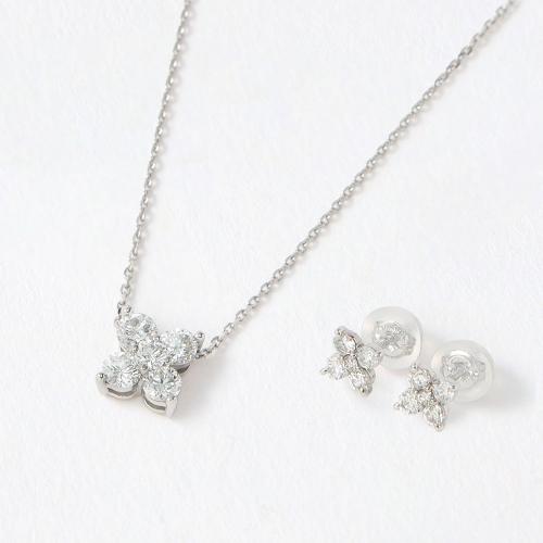 福袋 プラチナダイヤモンドペンダント・ピアスセット