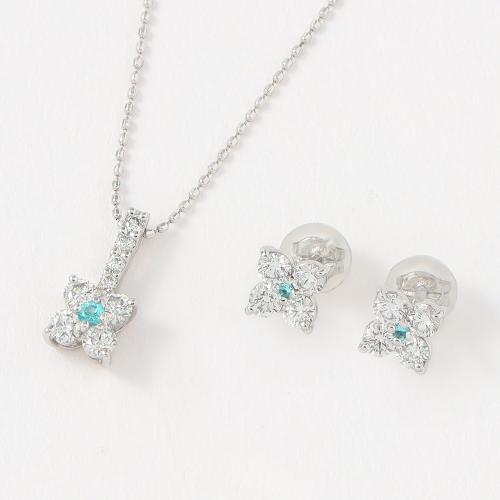 福袋 プラチナパライバトルマリン、ダイヤモンドペンダント・ピアスセット