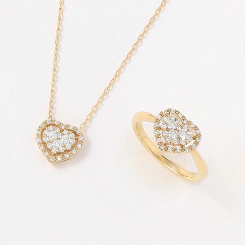 福袋 K18YGダイヤモンドペンダント・リングセット