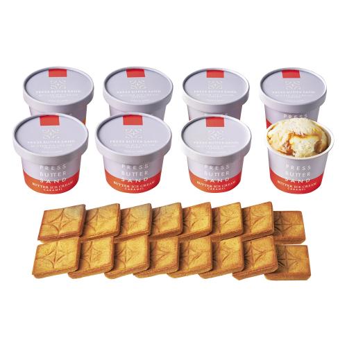 〈プレスバターサンド〉バターアイスクリーム（キャラメル）・クッキーセット