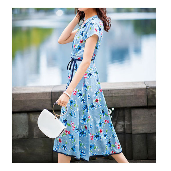 カシュクールデザイン大花柄ワンピース 商品詳細 高島屋オンラインストア