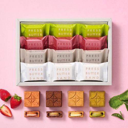 【ホワイトデー】バターサンド4種詰合せ〈贅沢いちご・宇治抹茶〉12個入