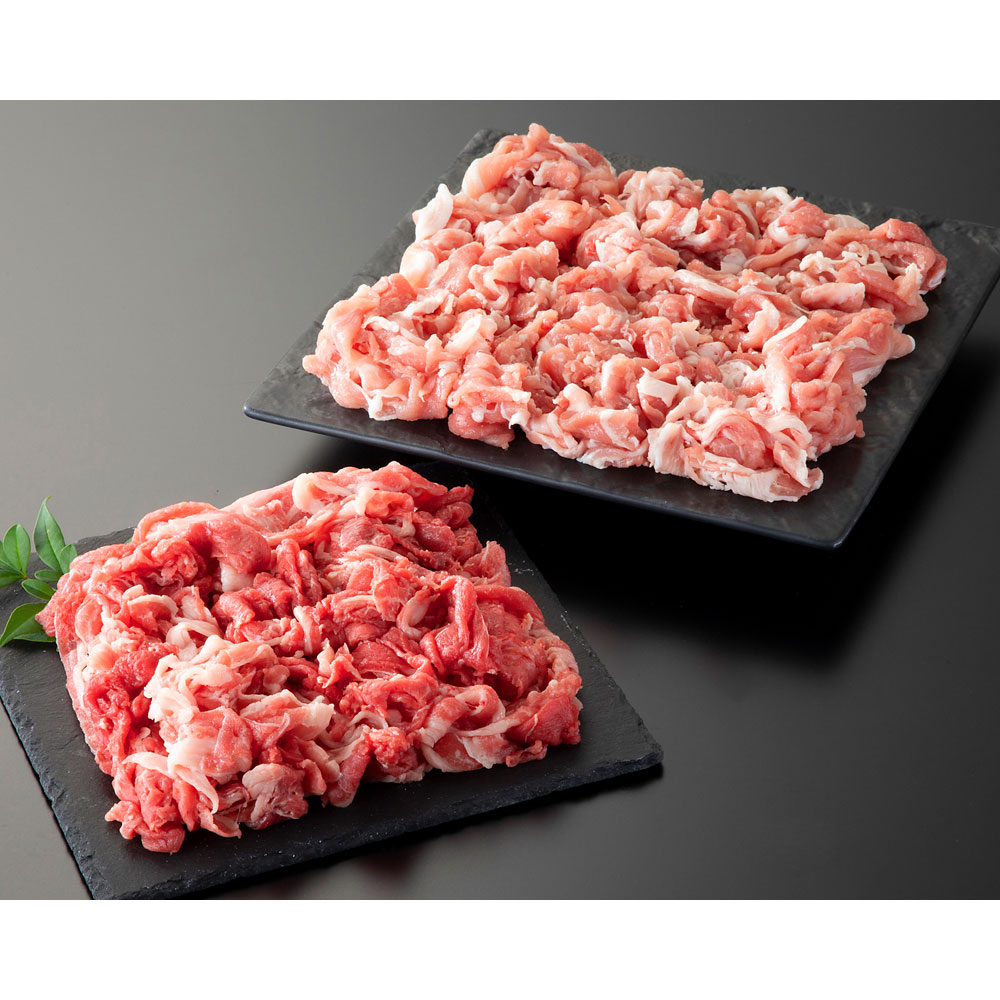 福袋 国内産黒毛和牛こま切れ（400g）・国産豚肉こま切れ（500g）セット