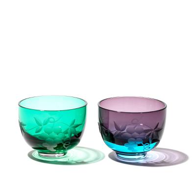 太武朗 緑被せ江戸切子 アンバー高杯 太武朗 緑被せ江戸切子 アンバー高杯 - メルカリ