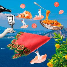 シーズンタオルハンカチ ピッツァ