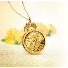 しあわせのテディ金貨ペンダント