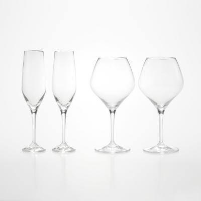 福袋 ＜ボヘミアクリスタル＞シャンパングラス2P＆レッドワイングラス2Pセット