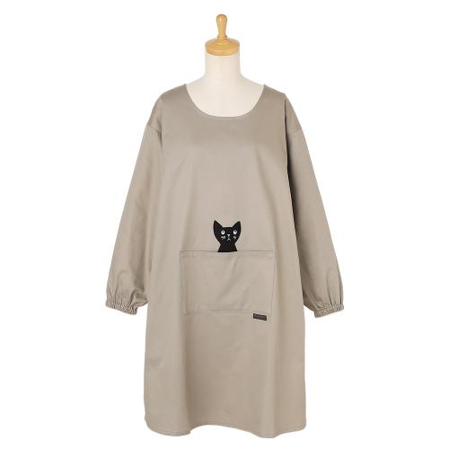 割烹着 かつらぎのひょっこり黒猫