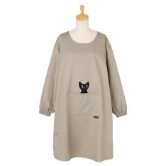 割烹着 かつらぎのひょっこり黒猫