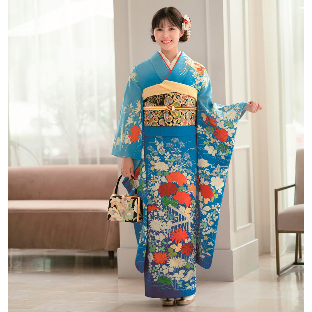 振袖（未仕立て品）「筒井筒文様」