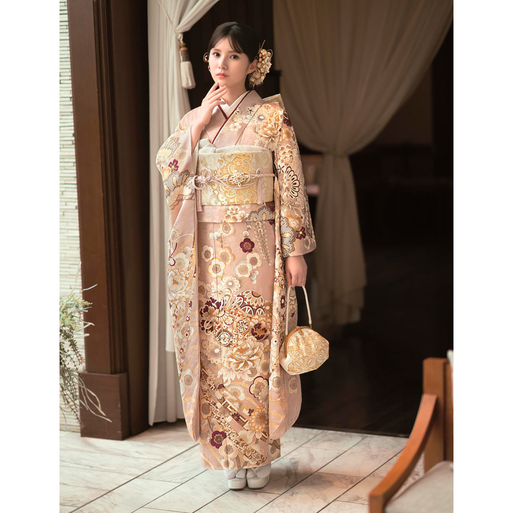 振袖（未仕立て品） 牡丹に菊