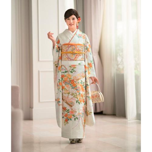 振袖（未仕立品）「枝橘に扇文箱」