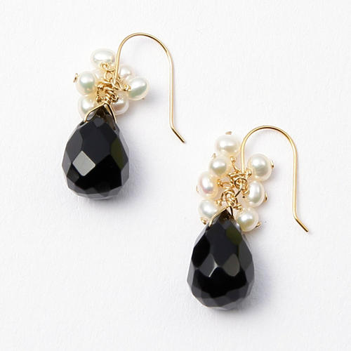 K10水晶×淡水パールピアス