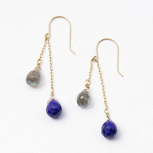 K10ラブラドライト×ラピスラズリーピアス