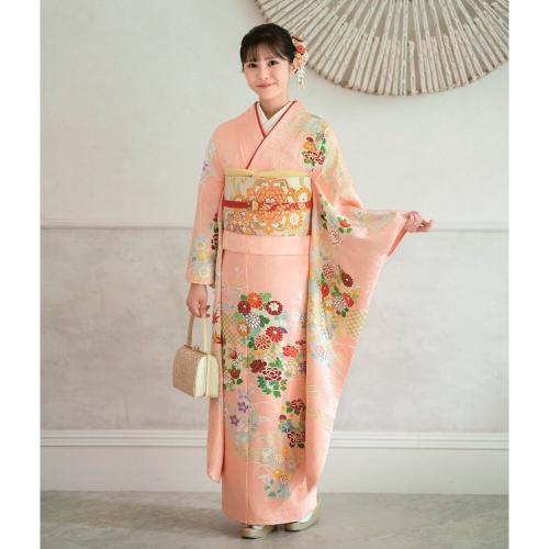 振袖（未仕立品）「露に能衣花の丸」