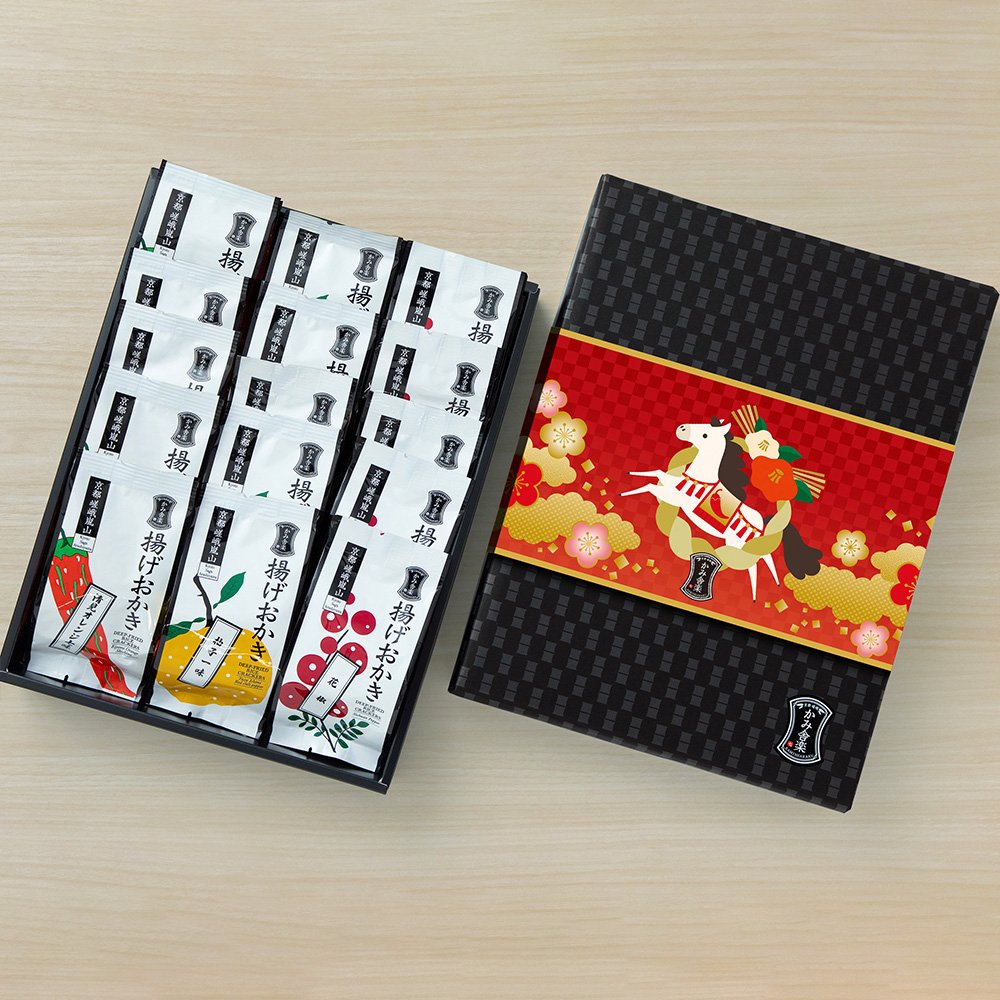 【お年賀】揚げおかき詰合せ15個入り（お年賀掛け紙付）