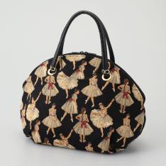 ゴブランハーフムーンバッグ（バレエ黒×黒）