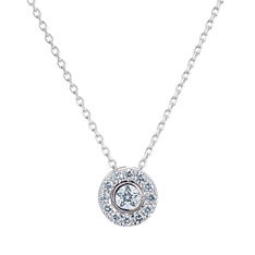 K18WGダイヤモンドペンダント ネックレス