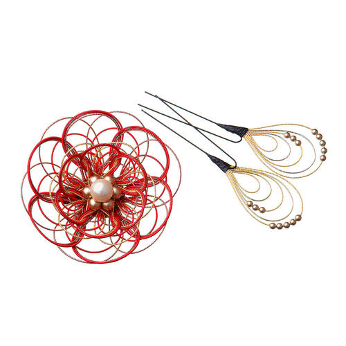 水引髪飾り　ピオニー