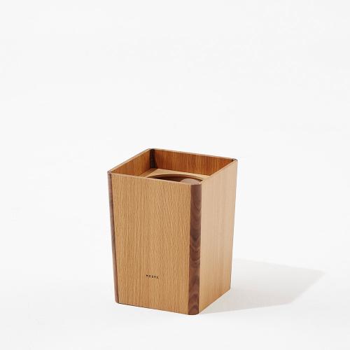 ダストボックス ロータイプ オーク×ウォールナット