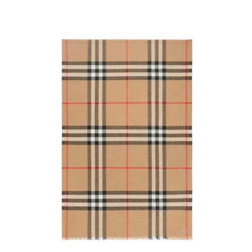 チェック ウールシルク スカーフ