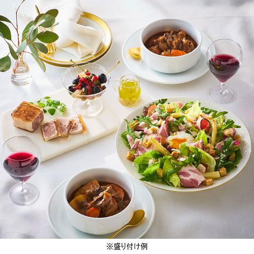 【クリスマス】ビーフシチューと黒胡椒ハムのサラダ･パテ･オリーブセット