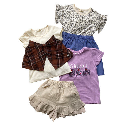 <おまかせ>こども服4点セット 女児 110→130cm